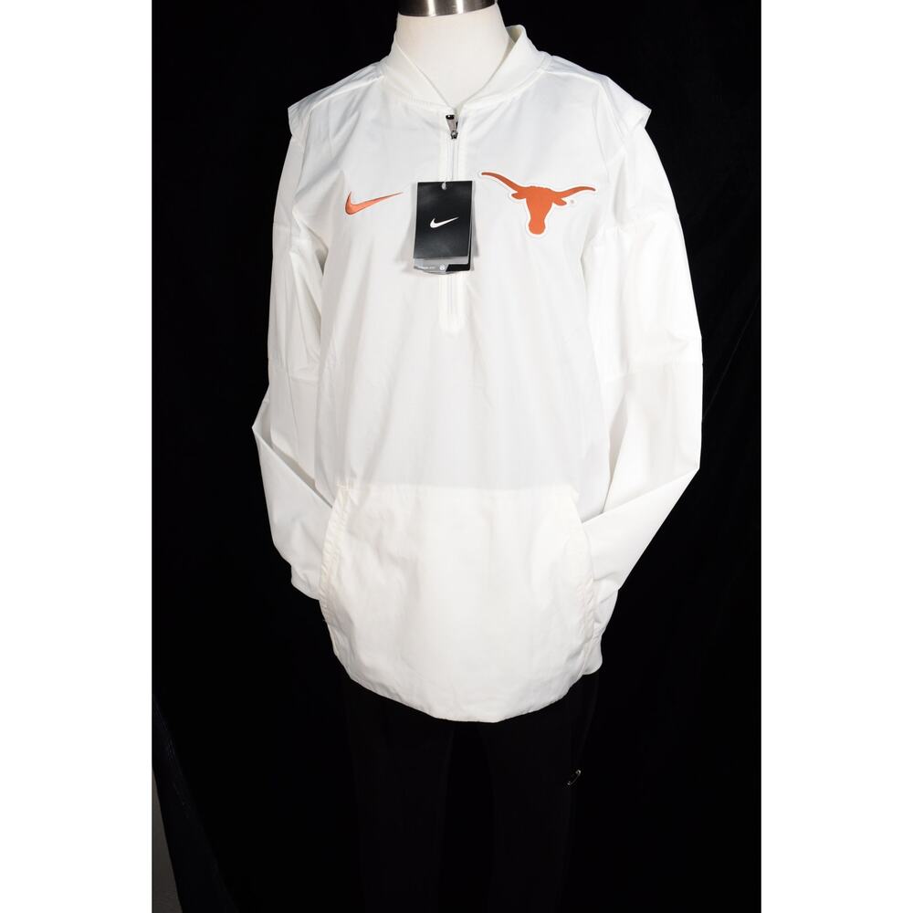 NEW Texas Longhorns White Nike Storm-Fit Jacket Half-Zip Sz S Vented Logo Pocket